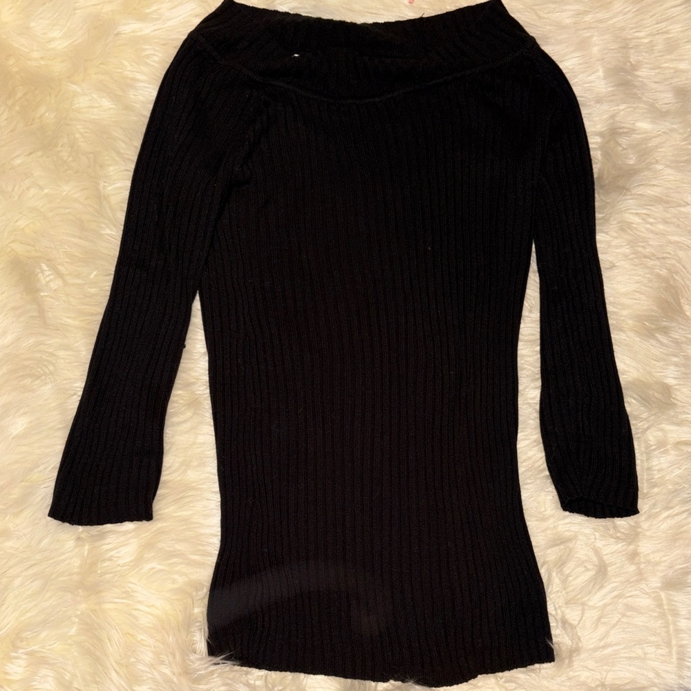 Pout Black Off-the-Shoulder Sweater